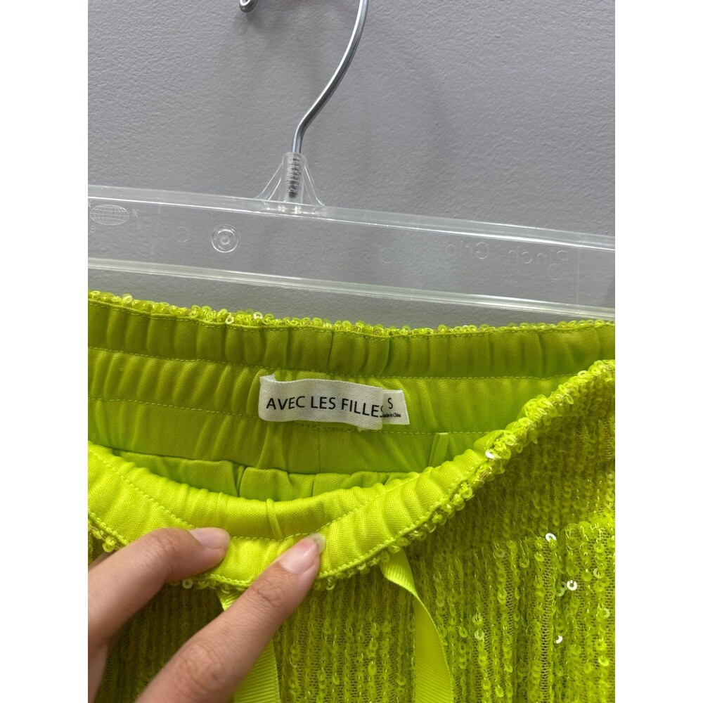 Avec Les Filles Wide-Leg Sequin Pants Small - Picture 4 of 5